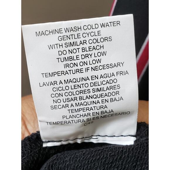 Luxology Knee Length Shift Dress Womens Small Black Striped Cotton Round Neck - Picture 7 of 11